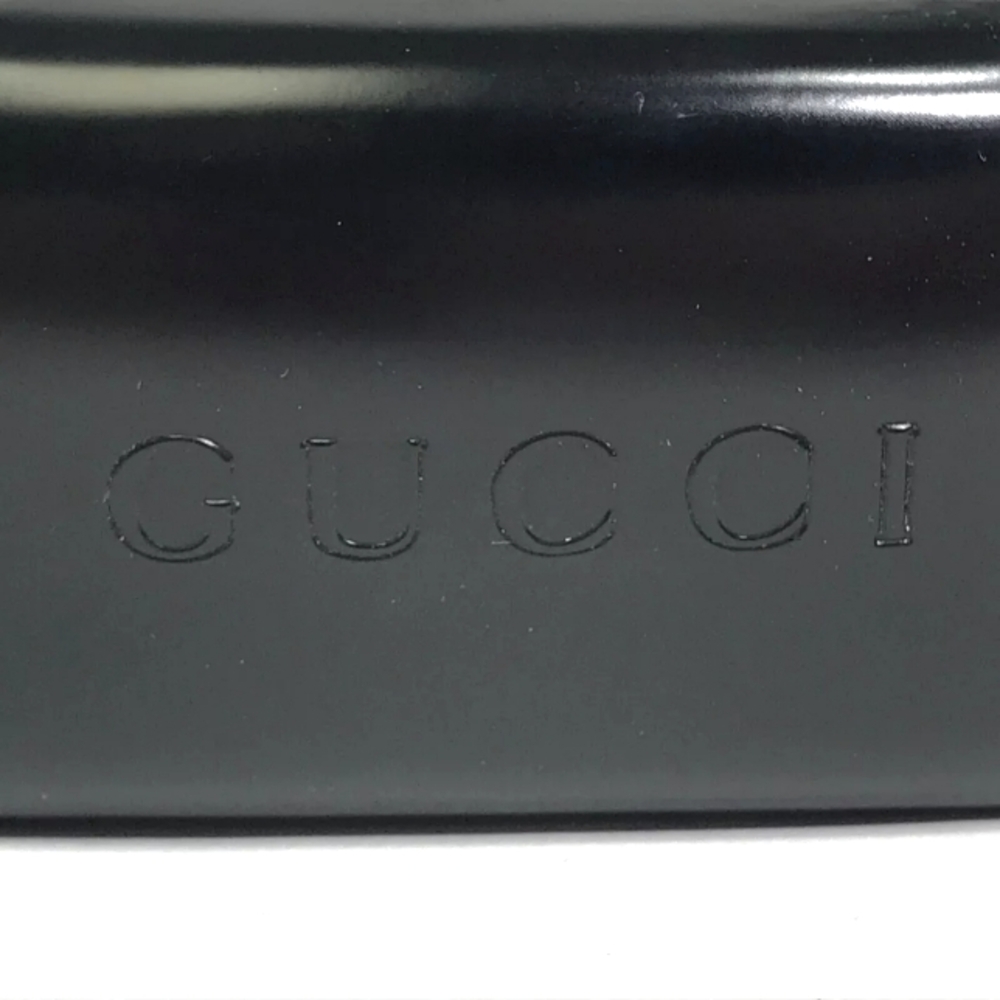 Gucci Eyeglasses Sunglasses Case Clamshell Black Patent Leather Rectangular New